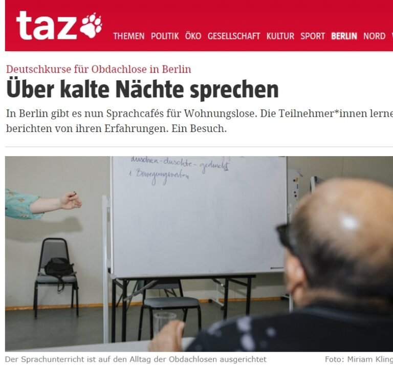 TAZ Artikel zum Sprachcafé