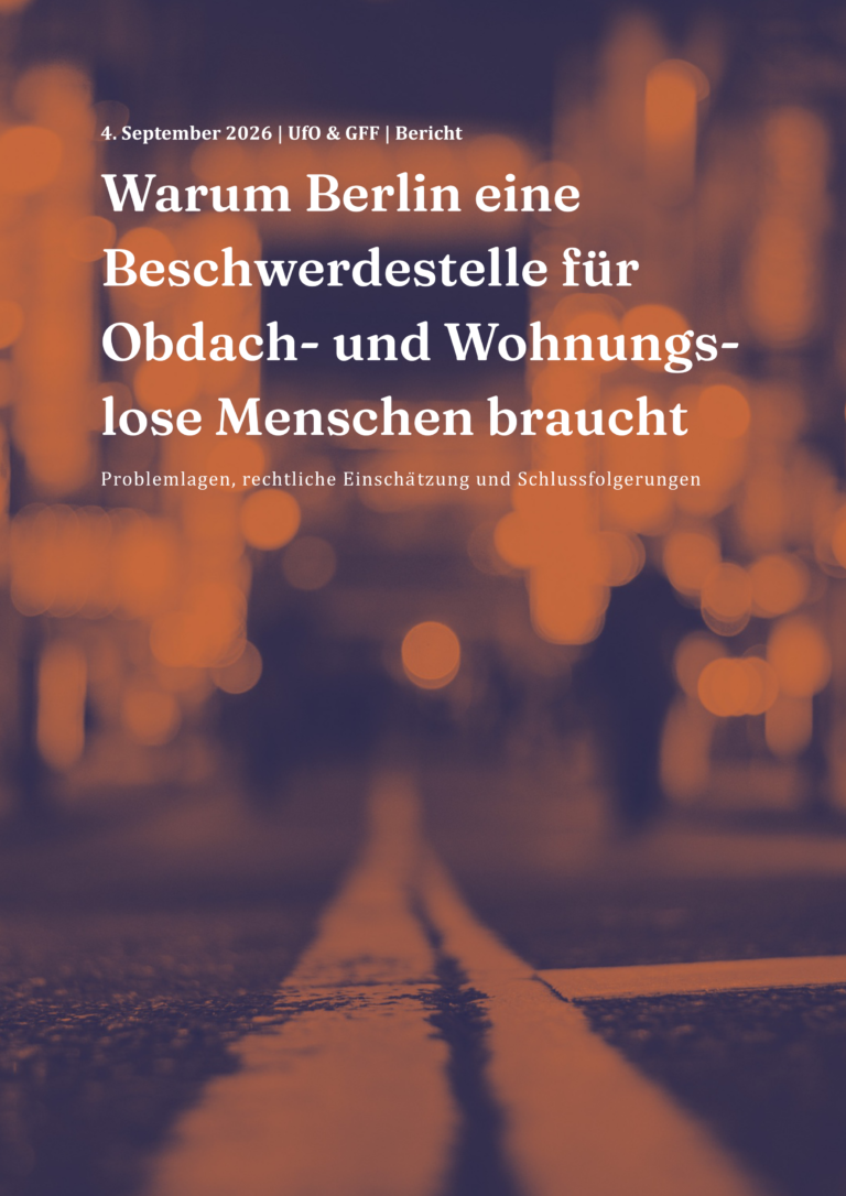 unabhängige Beschwerdestelle für obdach und wohnungslosemenschen